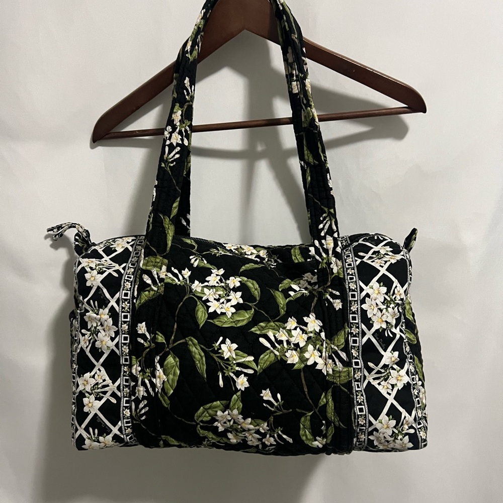 Vera Bradley Floral Tote Bag in Black and Green